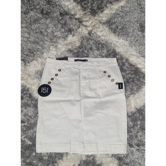 One 5 One White Sailor Denim Pencil Rockabilly Sexy Secretary Skirt Size 1X BNWT - Picture 1 of 7